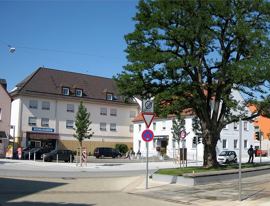 Anwendung von ARCADO Pflastersteinen in der Stadtmitte Bobingen