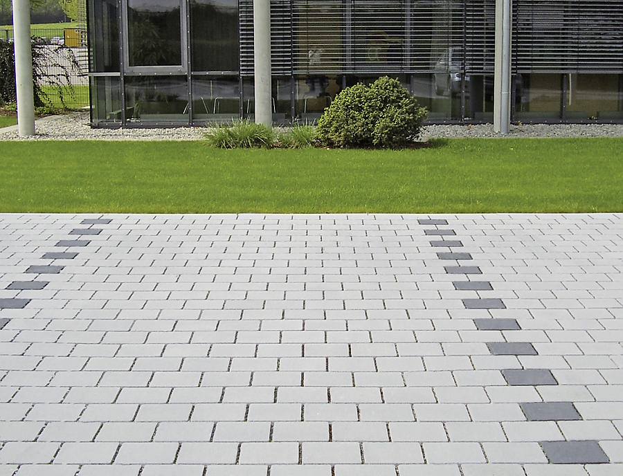 Pflasterstein TWIST Drainfugenstein Parkplatzgestaltung mit Pflasterstein TWIST Drainfugenstein in den Farben Naturgrau und Anthrazi