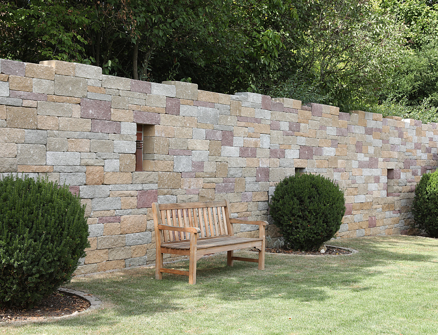 Gartenmauer SANTURO Landhausmauer als Sichtschutz und Gestaltungselement im Garten
