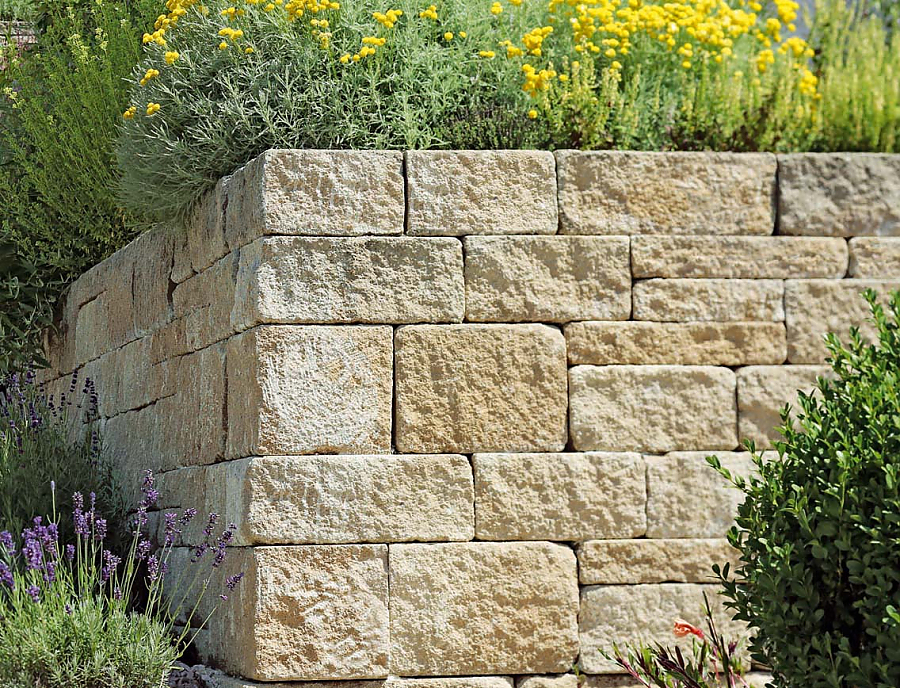 Gartenmauer SANTURO Landhausmauer Gartenmauer SANTURO Landhausmauer Typ 20 in der Farbe Kalkstein-Schattiert
