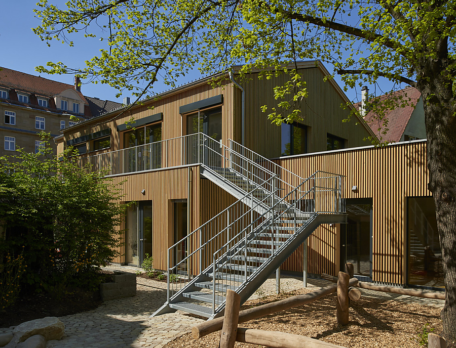 Anwendung von ARENA Pflastersteine beim Stöckach Kindergarten Stuttgart