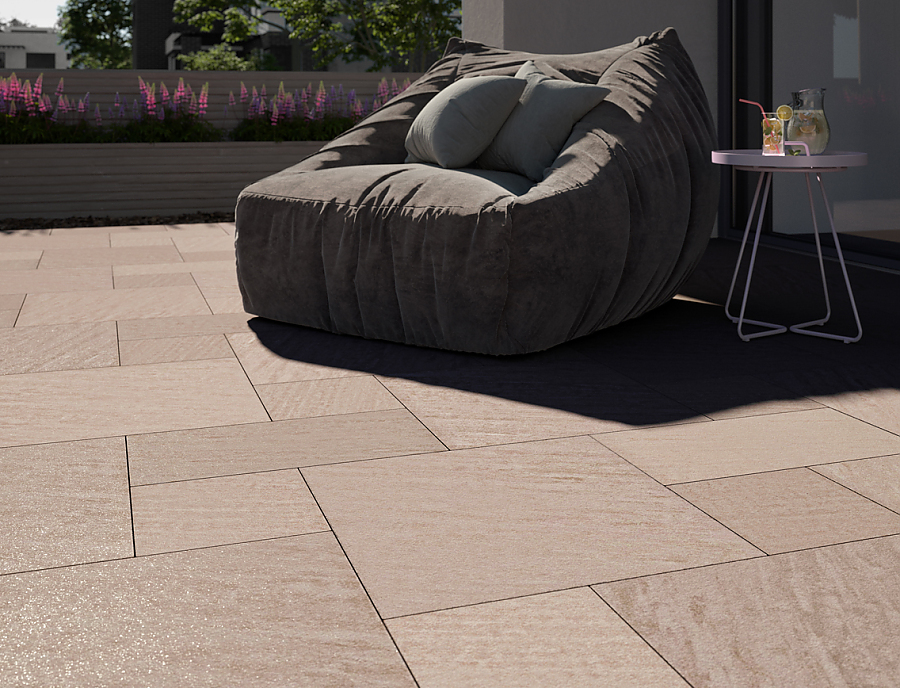 Terrassenplatten Living Moments sandbraun