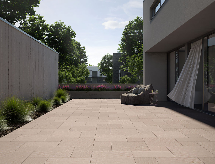 Terrassenplatten Living Moments sandbraun