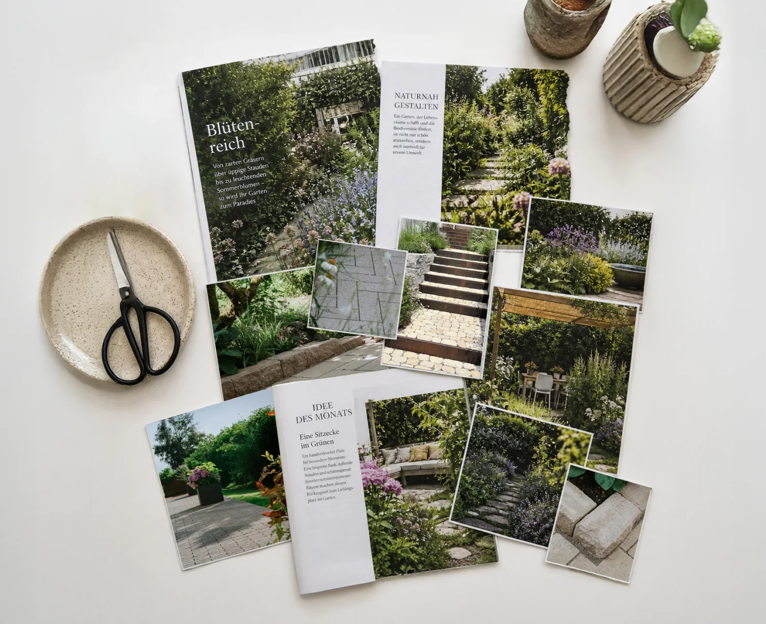 Aufgeschlagene Gartenzeitschriften
