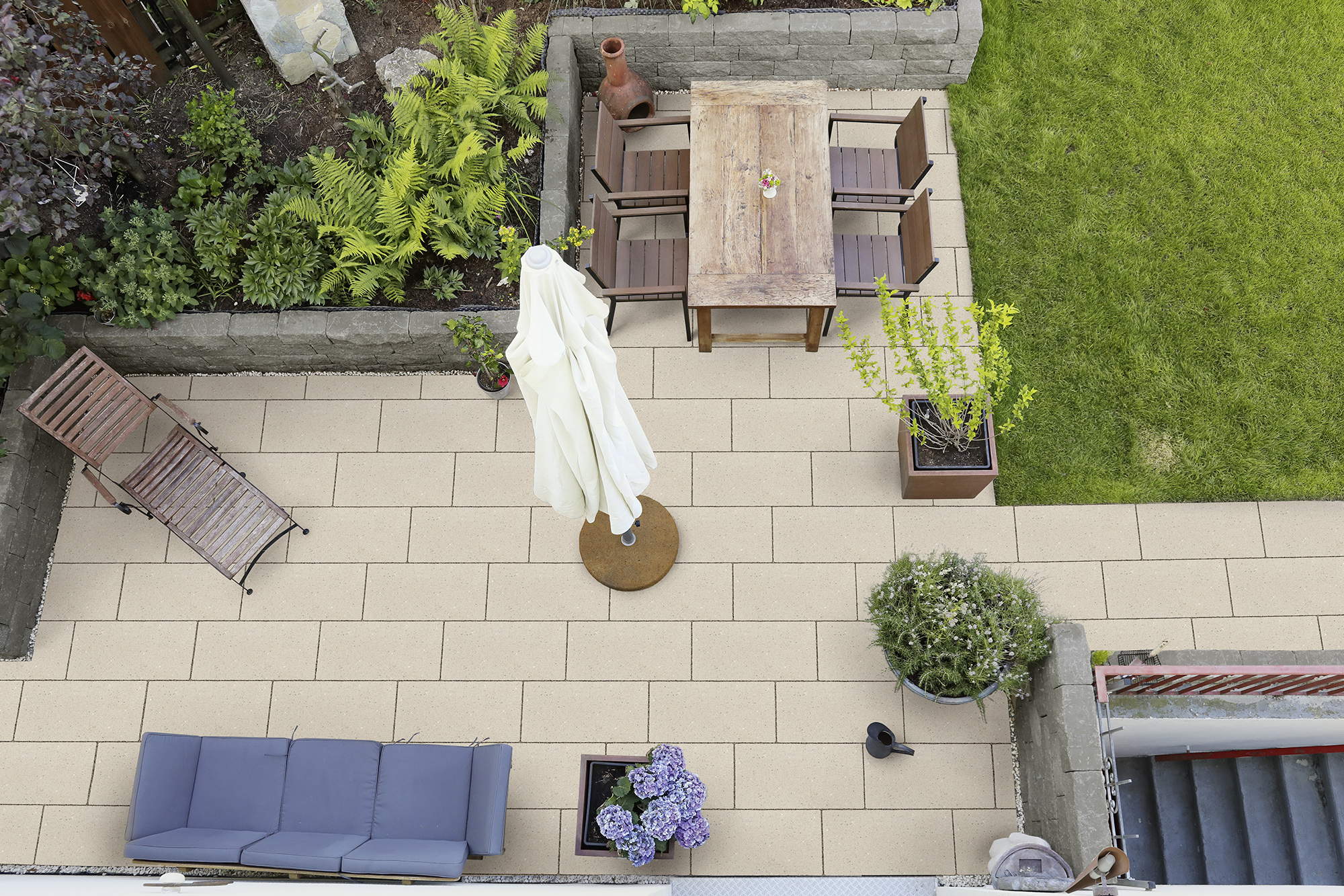 Terrasse mit FORUM S Terrassenplatten