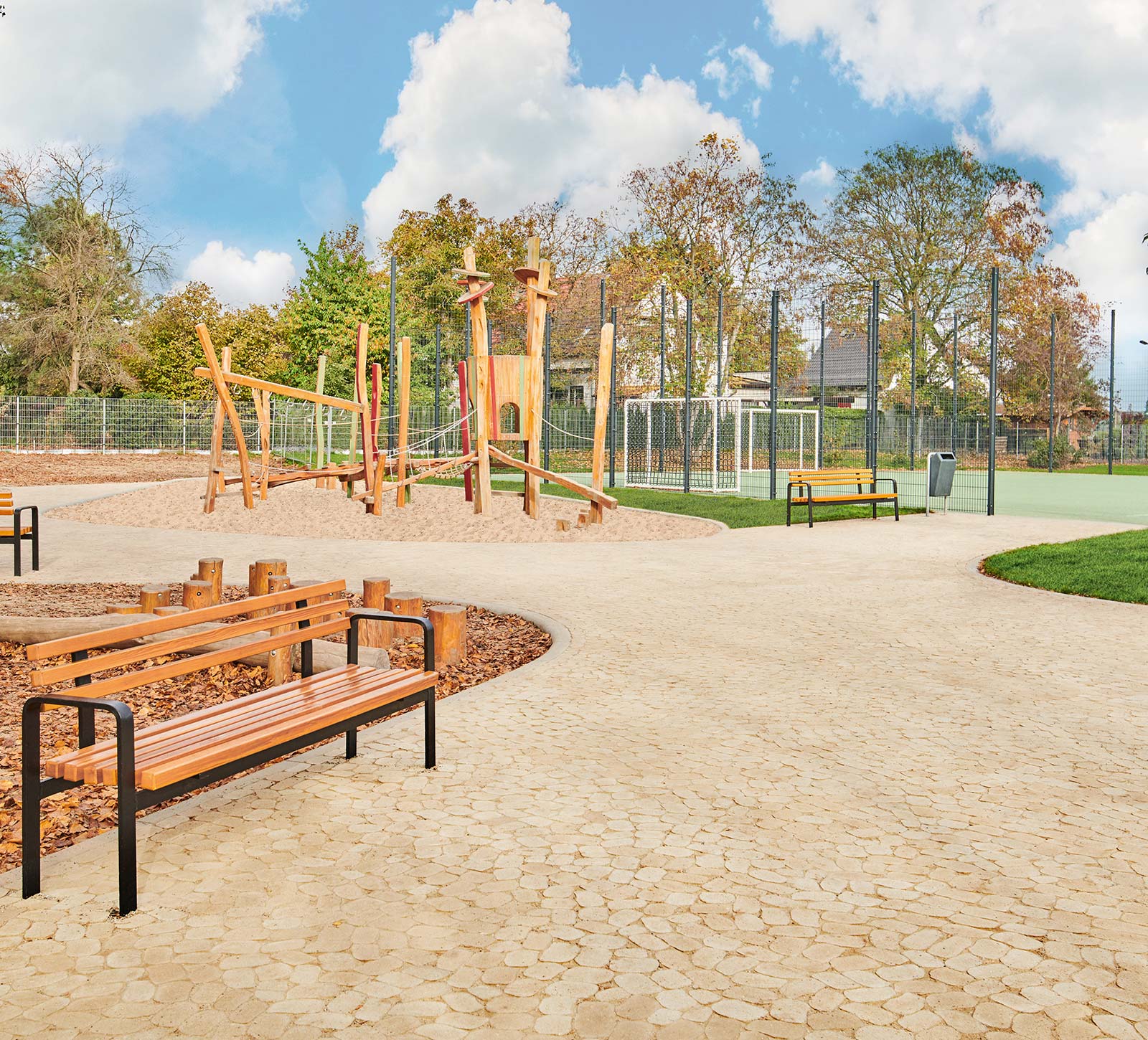 Spielplatz mit ARENA Pflastersteinen