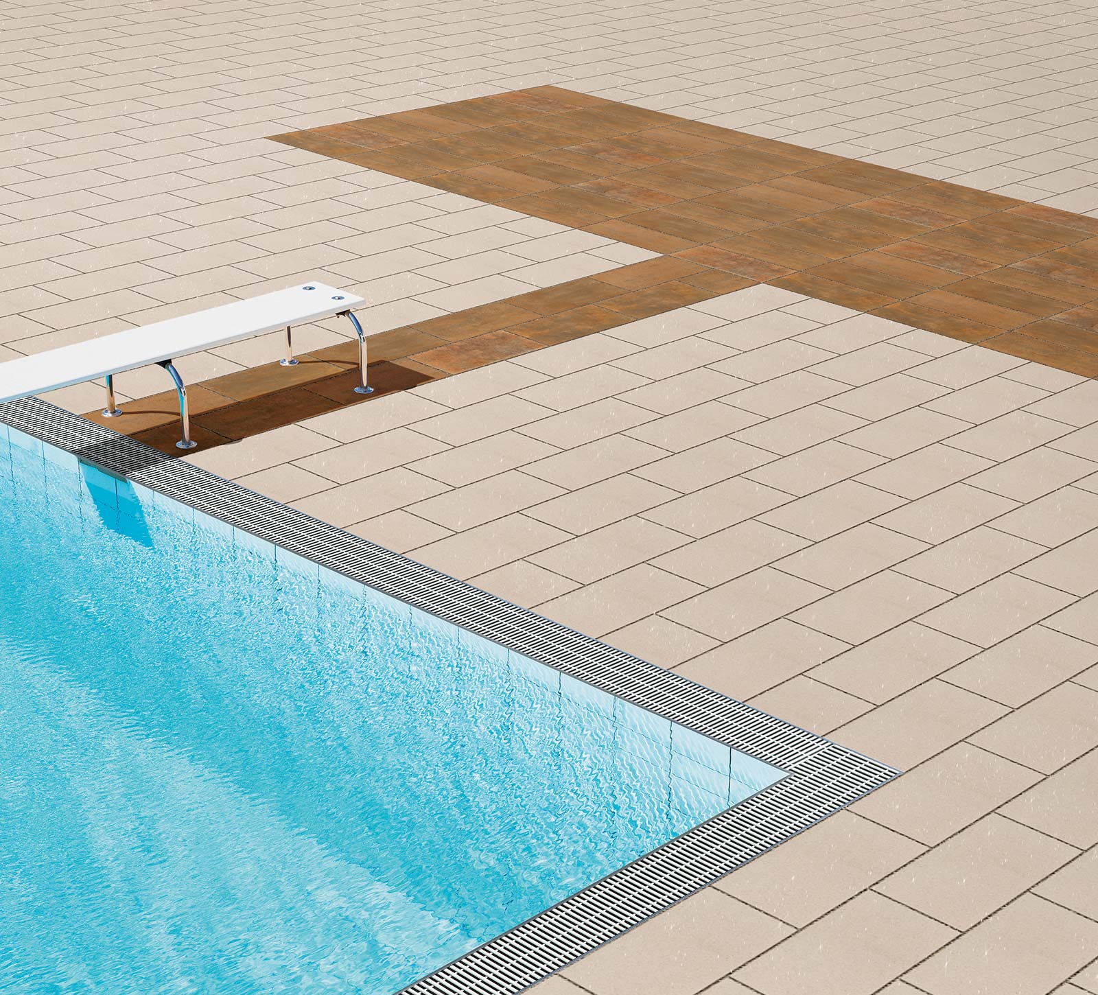 Anwendungsbeispiel Pool FERRO CONCRETE Pflastersteine Anwendungsbeispiel Pool FERRO CONCRETE Pflastersteine
