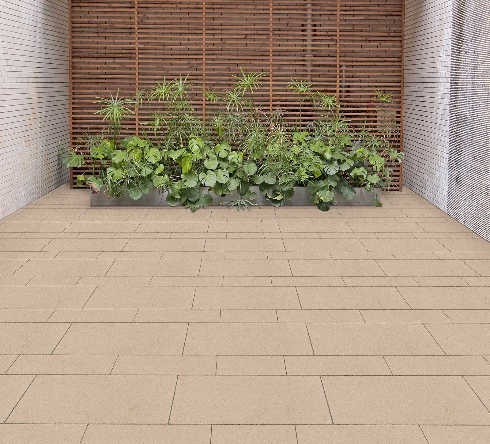 Anwendungsbeispiel Haus 2 mit GREIGE DESIGN Pflastersteinen Anwendungsbeispiel Haus 2 mit GREIGE DESIGN Pflastersteinen