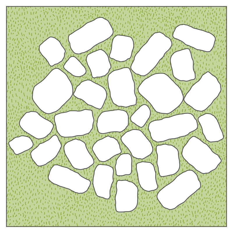 Enge Verlegung des Arena Vegetationsfugensteins